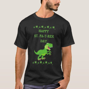T-shirt St Patrick's Day Enfants Dinosaur Rex Drôle Drôle