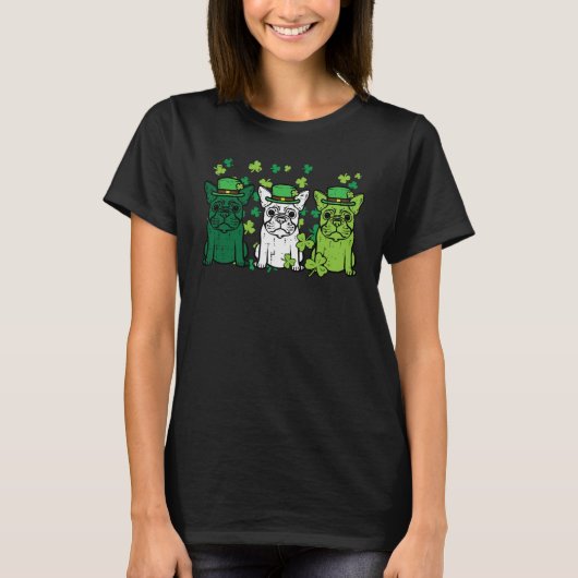 T-shirt St Patricks Day French Bulldogs Dog Frenchie Men W (Devant)