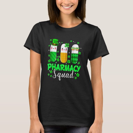 T-shirt St Patrick's Day Funny Pharmacy Squad Leprechaun P (Devant)