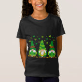 T-Shirt St. Patrick's Day Girl Gnomes with Bows and Clover (Devant)