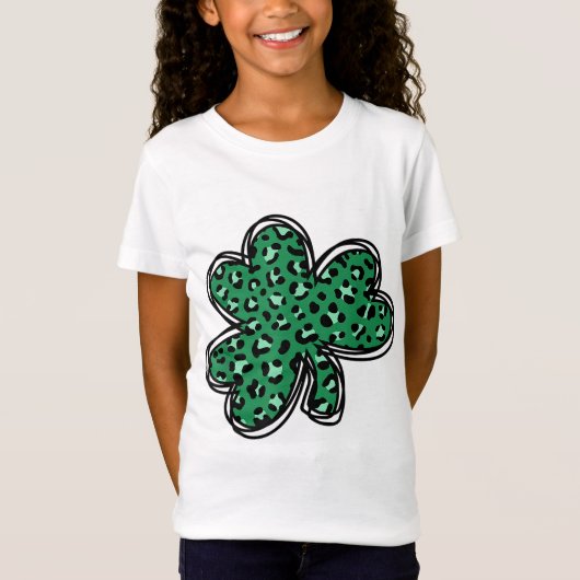 T-Shirt St. Patrick's Day Green Leopard Clover Shamrock Me (Devant)