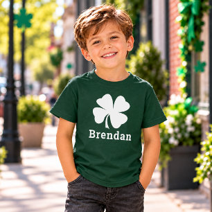 T-shirt St. Patrick's Day Green Shamrock Nom personnalisé