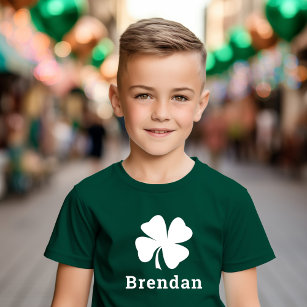 T-shirt St. Patrick's Day Green Shamrock Nom personnalisé