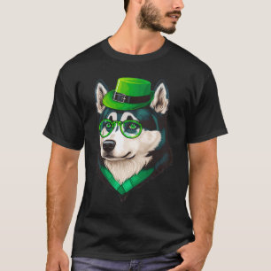 T-shirt St Patrick's Day Hipster Husky Retriever