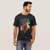T-shirt St Patricks Day Irish American Wirehaired Pointing (Devant entier)