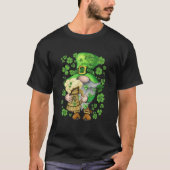 T-shirt St Patrick's Day Irish Gnome Jar Of Beer & Shamroc (Devant)