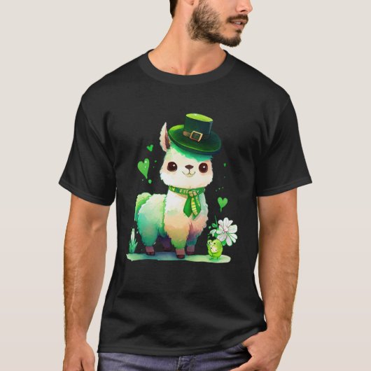 T-shirt St Patrick's Day Irish Lama Happy St Patrick's (Devant)