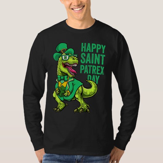T-shirt St Patricks Day Irish Leprechaun Dinosaur T Rex Bo (Devant)