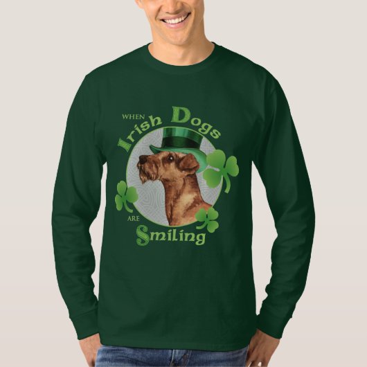 T-shirt St. Patrick's Day Irish Terrier (Devant)