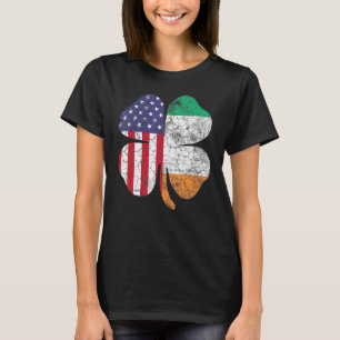 T-shirt St Patrick's Day Irlandais American Flag Chemise S