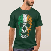 T-shirt St. Patrick's Day Irlandais Shamrock Clover Skull (Devant)