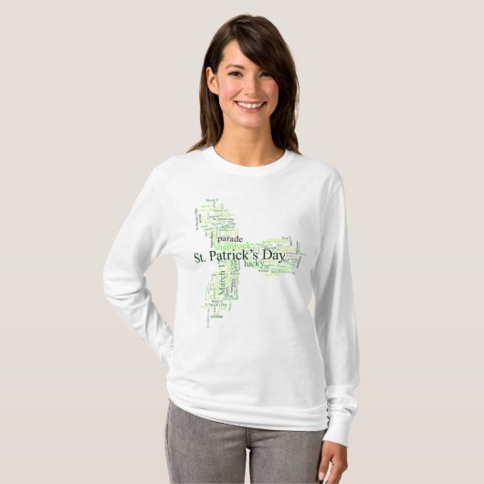 T-shirt St. Patrick's Day Irlande Word Collage (Devant entier)