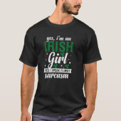 T-shirt St Patrick's Day Je suis Irlandaise Fille Je parle (Devant)