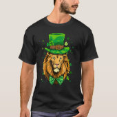 T-shirt St Patrick's Day Leprechaun Lion Shamrock Lion Ir (Devant)