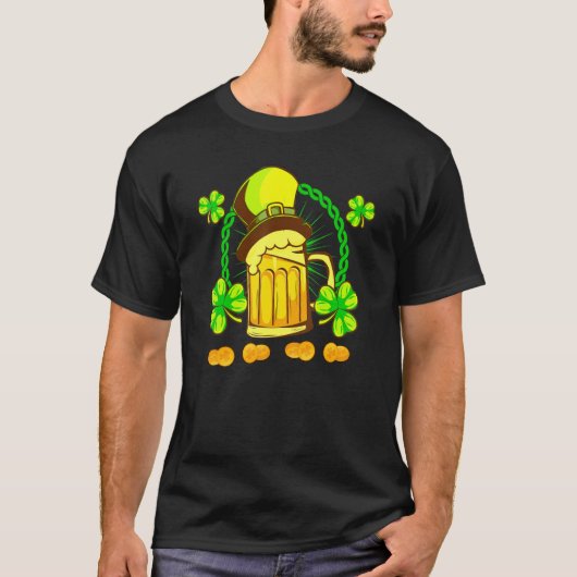 T-shirt St Patrick's Day Leprechaun Shamrock Boire de la b (Devant)