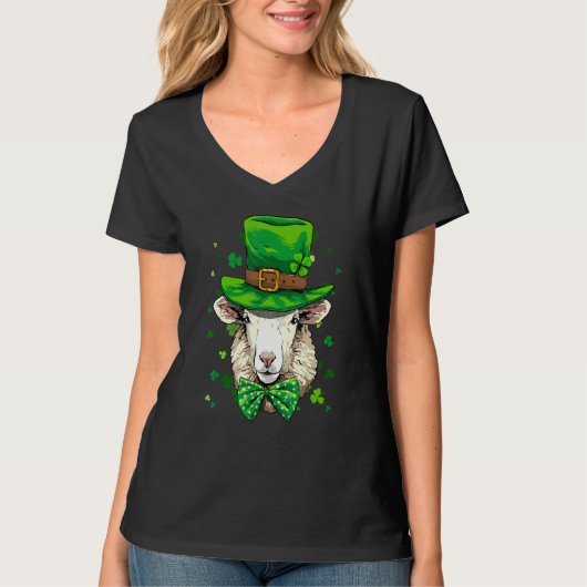 T-shirt St Patrick's Day Leprechaun Sheep Lamb Shamrock Ir (Devant)