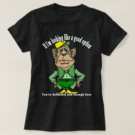 T-shirt St. Patrick's Day Leprechaun Weighing Options (Design devant)