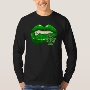 T-shirt St Patrick's Day Lips Leopard Shamrock stupéfiant 