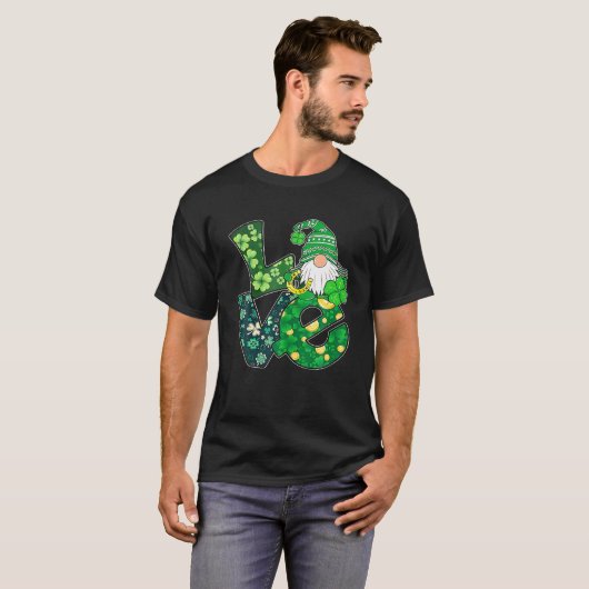 T-shirt St Patrick's Day Love Gnomes Shamrock Horseshoe Ir (Devant entier)