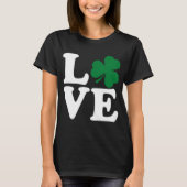 T-shirt St Patrick's Day Love Irlandais Shamrock Vert Clov (Devant)