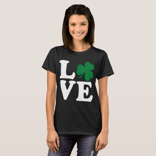 T-shirt St Patrick's Day Love Irlandais Shamrock Vert Clov (Devant entier)