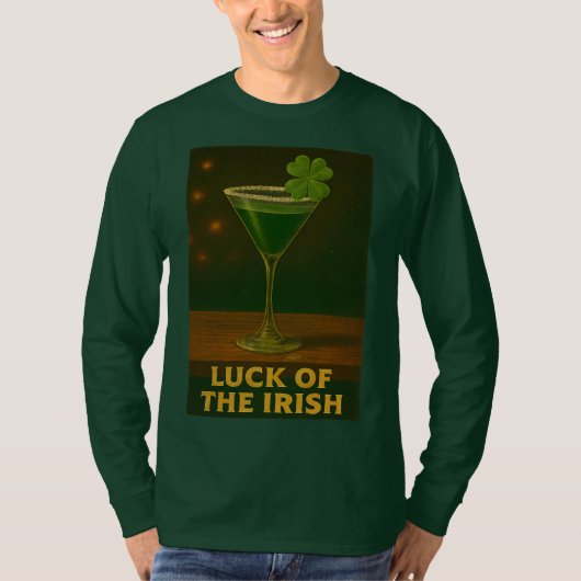 T-shirt St. Patrick's Day Luck Of The Irish Clover Martini (Devant)