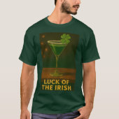 T-shirt St. Patrick's Day Luck Of The Irish Clover Martini (Devant)