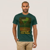 T-shirt St. Patrick's Day Luck Of The Irish Clover Martini (Devant entier)