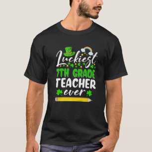 T-shirt St Patrick's Day Luckiest 7E année enseignant jama