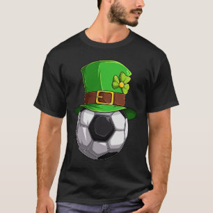 T-shirt St Patrick's Day Lucky Soccer Ball avec Leprechaun