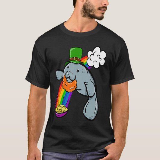T-shirt St Patrick's Day Manatee Leprechaun Cute  Boys Gir (Devant)