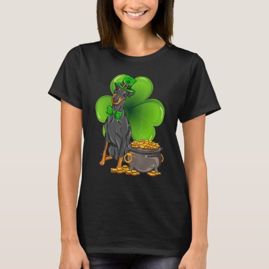 T-shirt St Patrick's Day Manchester Terrier Shamrock Pet D (Devant)