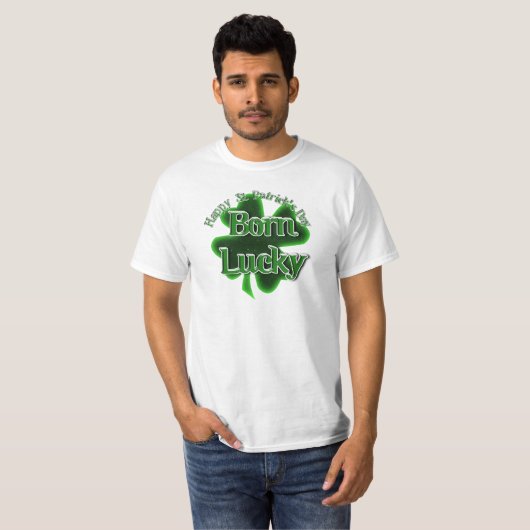 T-shirt St. Patrick's Day Né Lucky (Devant entier)