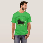 T-shirt St. Patrick's Day Noir et Tan Dachshund 2 (Devant entier)