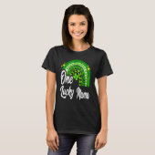 T-shirt St Patrick's Day One Lucky Mama Leopard Rainbow (Devant entier)