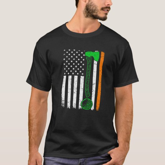 T-shirt St Patrick's Day Patriotic Woodworking Irish Ameri (Devant)
