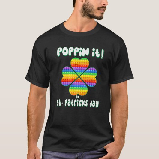 T-shirt St. Patricks Day Pop It Fidget Toy Lucky Shamrock (Devant)