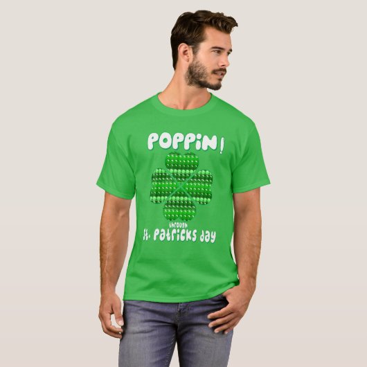 T-shirt St. Patricks Day Pop It Fidget Toy Lucky Shamrock (Devant entier)