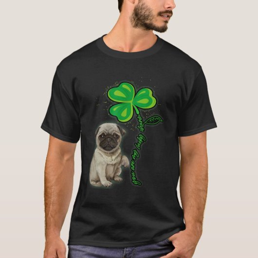 T-shirt St Patricks Day Pug My Lucky Charm (Devant)