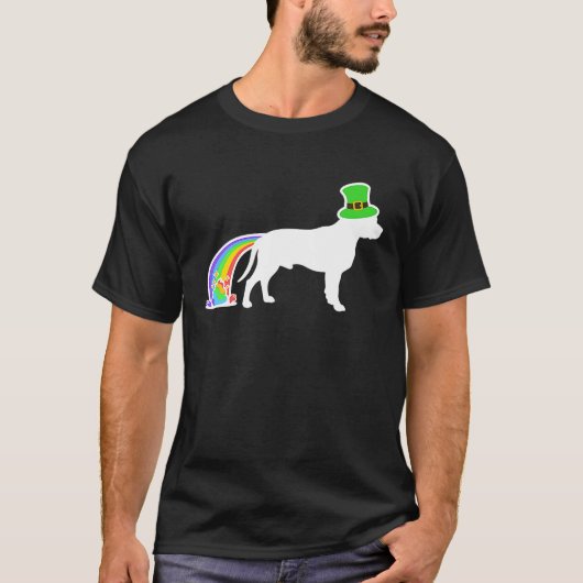 T-shirt St Patrick's Day Rainbow Chien American Pit Bull (Devant)