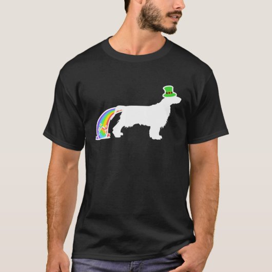 T-shirt St. Patrick's Day Rainbow Dog Field Spaniel (Devant)