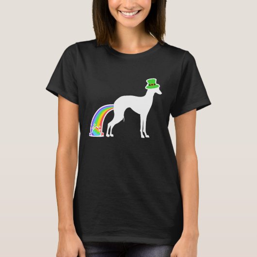T-shirt St Patrick's Day Rainbow Dog Italian Greyhound (Devant)