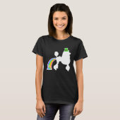 T-shirt St Patrick's Day Rainbow Dog Poodle (Devant entier)