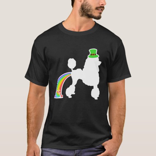 T-shirt St Patrick's Day Rainbow Dog Poodle (Devant)