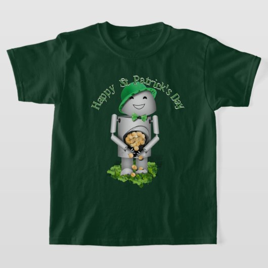 T-shirt St Patrick's Day Robo-x9 With Pot of Gold (Poser)