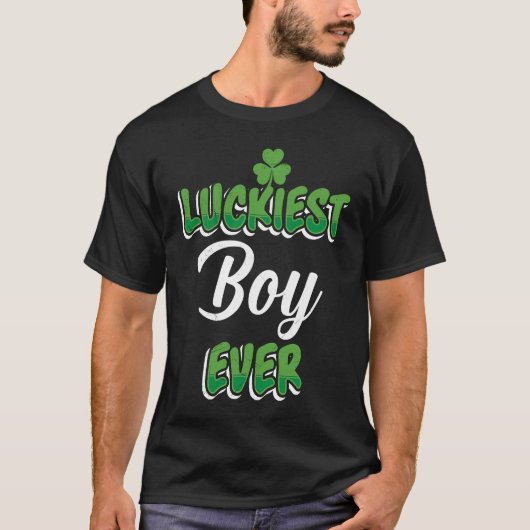 T-shirt St Patrick's Day saying Luckiest Boy ever (Devant)