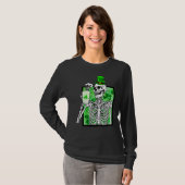 T-shirt St Patrick's Day Skeleton Leprechaun Café Boisson (Devant entier)