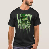 T-shirt St Patrick's Day Skull Irish 4-Leaf Clover Shamroc (Devant)