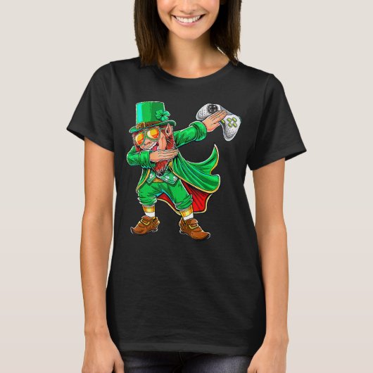 T-shirt St Patrick's Day Video Game Dabbing Leprechaun Gam (Devant)