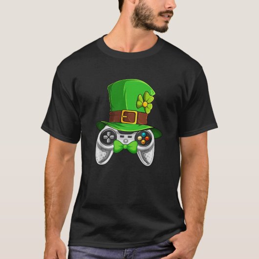 T-shirt St. Patrick's Day Vidéo Jeu Leprechaun Costume Sh (Devant)